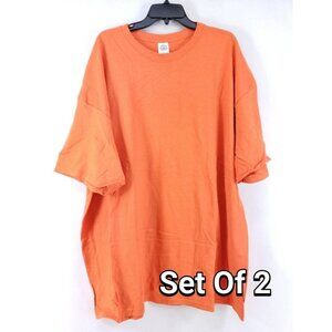 2 Delta Magnum Weight Tshirts Men's Size 4XL Orange